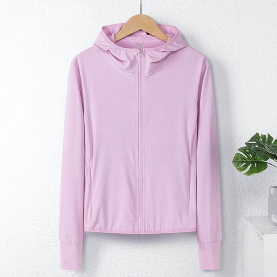 Kadın Güneş Koruma Anti-UV Ceket Bisiklet Açık Uzun Kollu Kapşonlu Fermuar