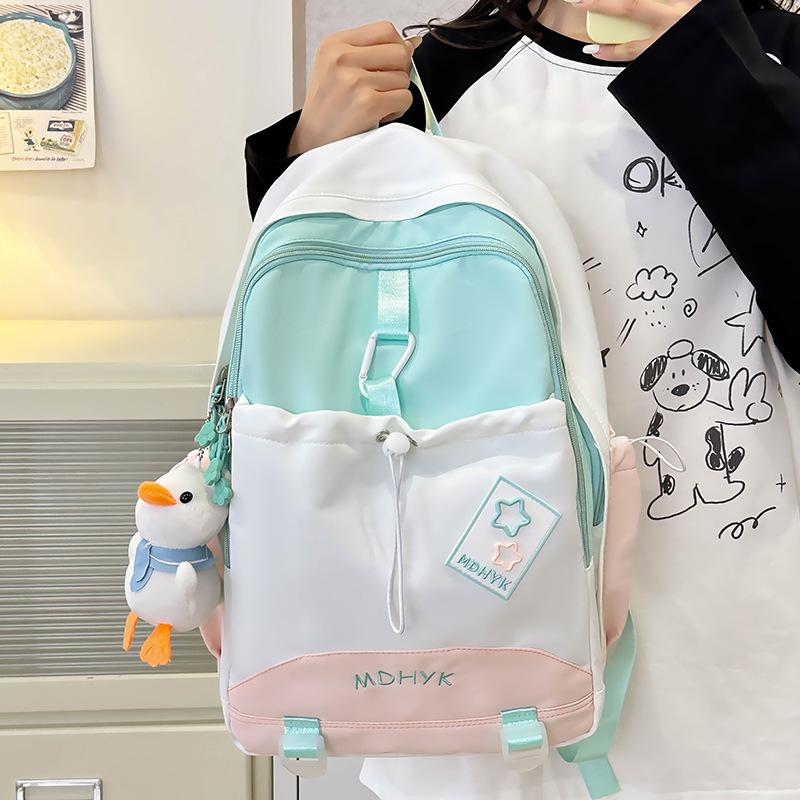School bag children, elementary school students, girls, junior high school students, cute high school, high value, contrasting color backpack