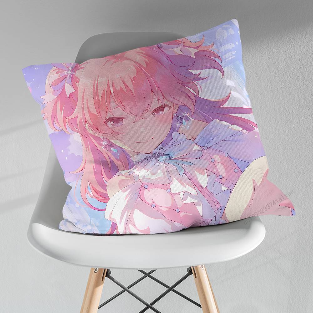 Anime Project Game SSEKAI Various Sizes Square Pillow Case For Car Home Bedchamber Decor Birthday Gift