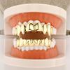 Hot Sale JZ G-019 Brass Smooth Dental Grills Grillzs Halloween  Hip-hop 8 Teeth Unisex