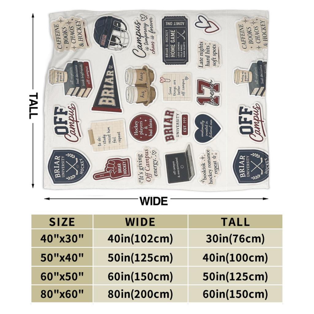 Off Campus Hockey Romance Blanket Flannel Throw Blankets Summer Air Conditioning Portable Soft Warm Bedsprea,