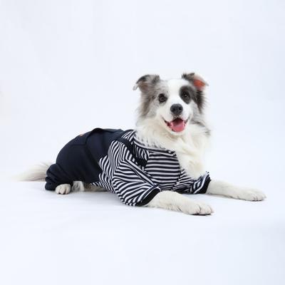 Mono de moda para perro de cuatro patas, cálido suéter con capucha a rayas para perro, cómodo abrigo de punto cortavientos, para paseos diarios
