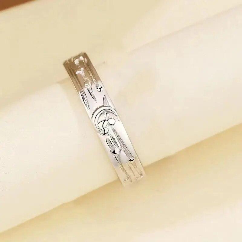 

1 шт. серебряного цвета, кольца для пары «Маленький принц/Цветок розы», унисекс, романтическое открытое регулируемое кольцо для влюбленных, ювелирные изделия, подарок на день Святого Валентина resizable