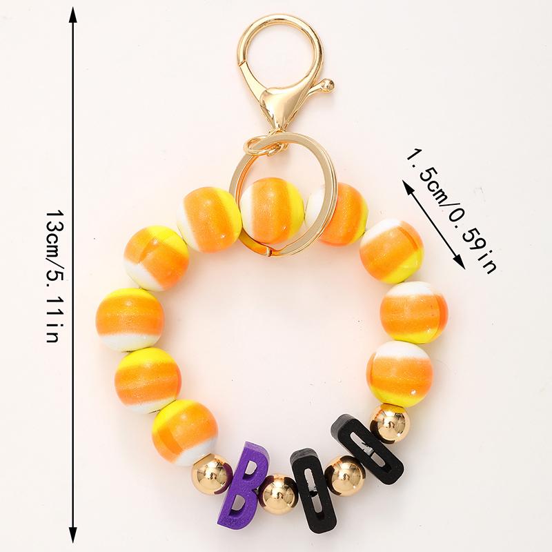 

WTEMPO Halloween Bat-printed Black Beads Keychains Halloween BOO Orange Beads Keychains Halloween Party Decor Keychains, Halloween Special Gifts 50pcs оранжевый