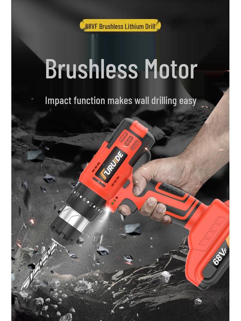 Multifunction Electric Handheld Drill & Screwdriver Set - Impact, Woodworking, Pistol Drills with Toolbox