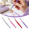Stainless Steel Curved Stickers Tweezers Anti-static Lashes Extension Tweezer  Extensions Grafting