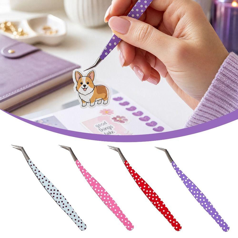 Stainless Steel Curved Stickers Tweezers Anti-static Lashes Extension Tweezer Extensions Grafting