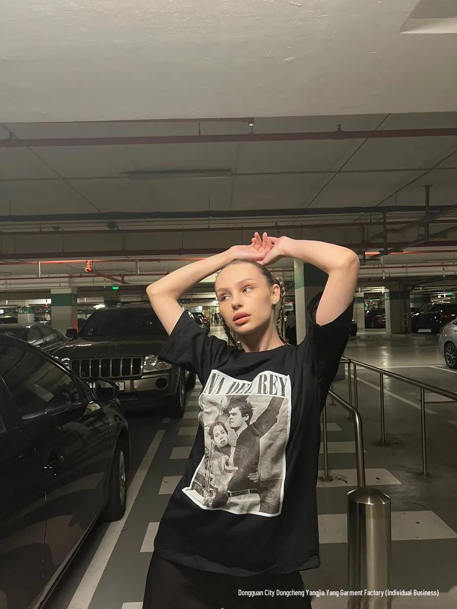 American Trendy Niche Cool Scoundrel Cotton Short Sleeve Top - Comfortable & Versatile L чёрный