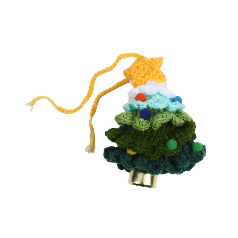 ChristmasTree Pendant Knitted Christmas Tree Ornaments With Gold Jingle Bell For Holiday Home Party Decoration Gifts