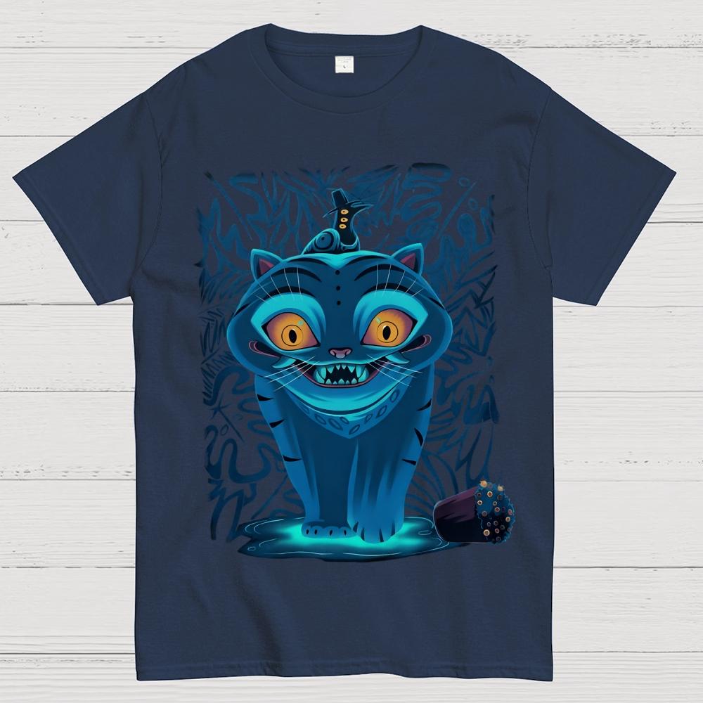 Superpower Blue Cat Unisex 100% Cotton Summer Casual Cool Loose T-Shirt