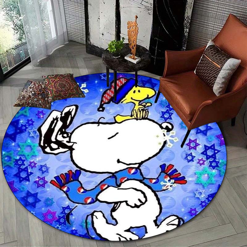 Lucky Red Rose Printed Round Carpet Anti Slip and Easy To Clean Ideal Carpet for Home or Vacation Homes Durable and Affordable