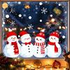 Snowman Glass Decals 1/2 Sheets Christmas Window Cling, Cartoon Decorative Holiday Decorations Sticker, Waterproof Static Decal for Winter Party