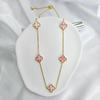 Necklaces Fashion Four-leaf Clover Necklaceelegant Double-sided Classynew Arrival5 Flower Necklacecasual