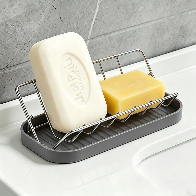 W-shaped Stainless Steel Soap Dish Rack for Bathroom