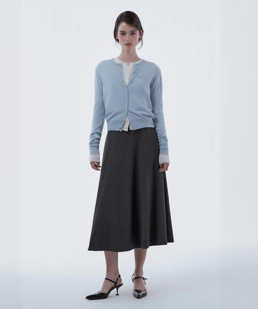 Mausolleum Long Flare Suit Skirt - Dark Gray