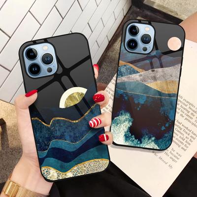 Etui ze scenerią górską na iPhone 14 13 11 12 Pro Max Mini Xs Xr X 7 8 6s Plus Se 2022 Ochrona ze szkła hartowanego Tylna okładka