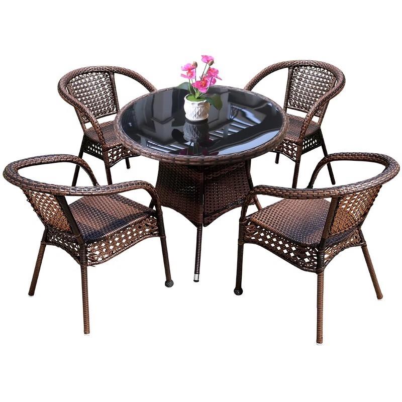 UOSU Outdoor Rattan Dining Set with 90cm Round Table