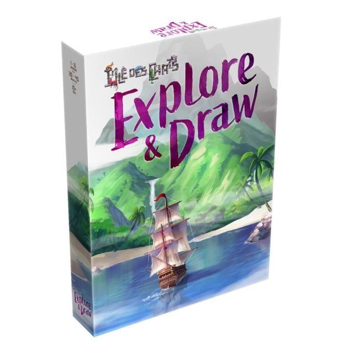 Jeu de société L'Île des Chats - Explore & Draw - Mixte - Multicolore - Adulte - Blanc - 8 ans puro
