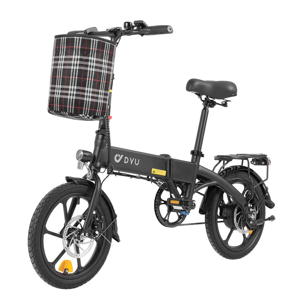 Vélo électrique DYU A1F Pro pour adulte, moteur sans balais 250 W, batterie au lithium 36 V 7,5 Ah, pliable, pneus de 16 pouces, mini vélo de ville électrique