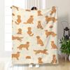 Golden Retriever Flannel Blanket  Soft Lightweight AllSeason Sofa Camping Throw