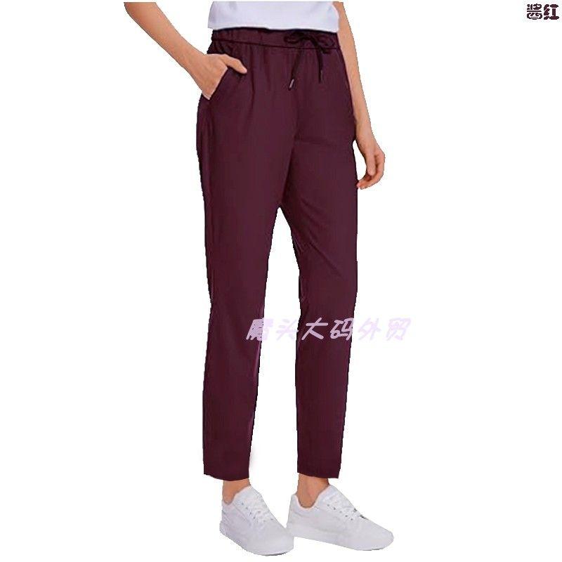 

Foreign Trade Quick-Drying Plus size High Elastic Women s High Waist Sports Yoga Running Slimming Small Straight Capri Trousers 507 Red Sauce M