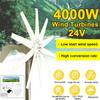 4000W Wind Generator 12V 24V 10 Blade White Wind Turbines Horizontal Home Powers Windmill Energy Turbines Charge