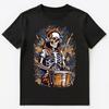 Spooky Skeleton Dj Drummer Scary Graphic Unisex T-Shirt