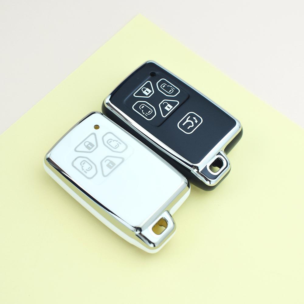 Silver Edge 4/5 Buttons TPU Car Key Case Cover Remote Fob Shell Holder for Toyota RAV4 Premio Auris Rukus Vanguard Estima Alphard Vellfire