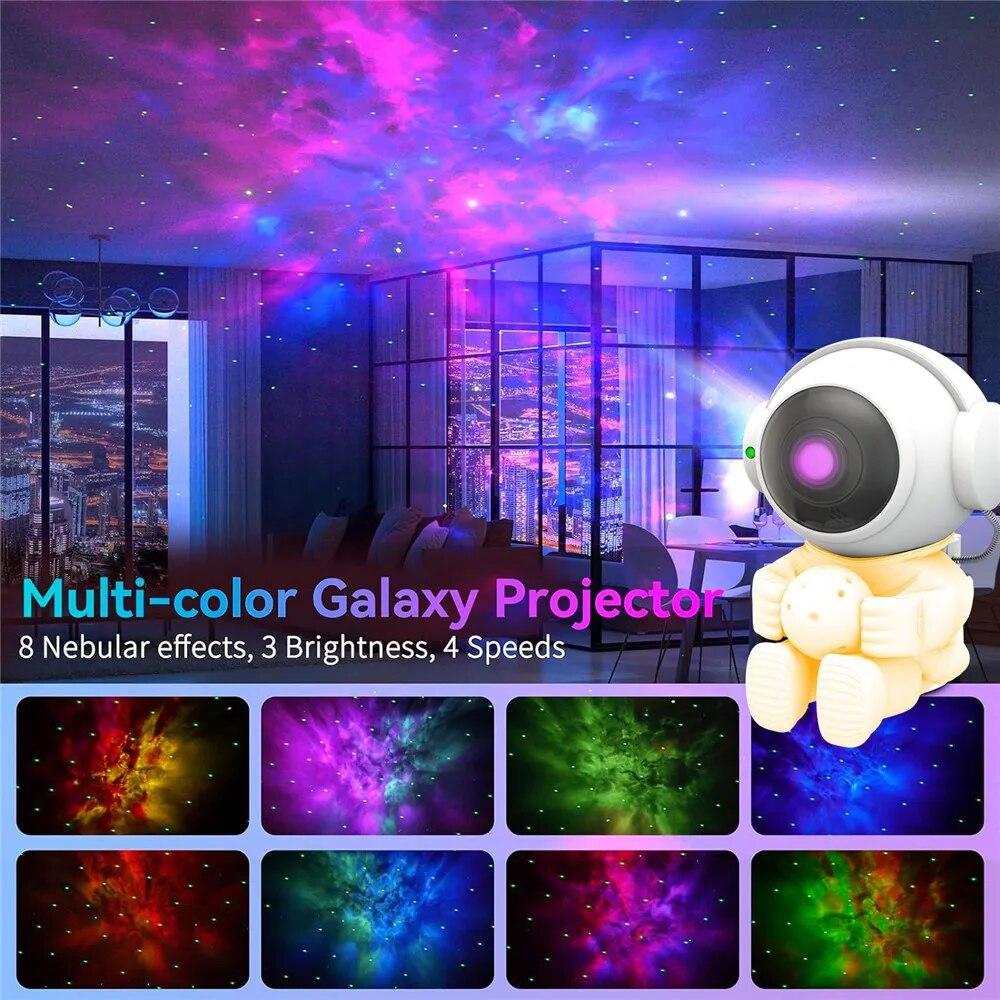 Lampe Projecteur Astronaute – Veilleuse Galaxie Avec Télécommande