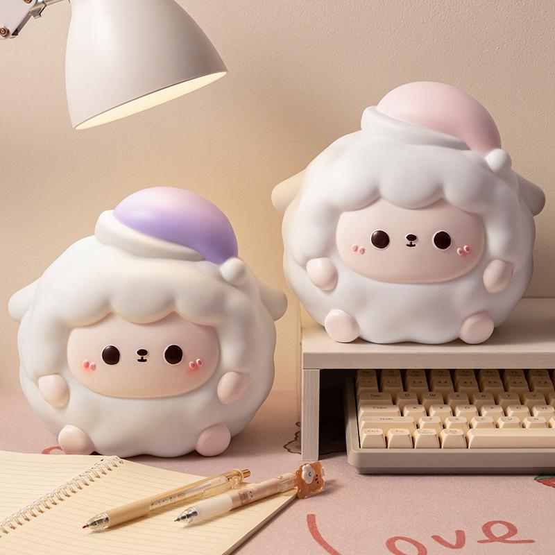 New Meimei Sheep Piggy Bank: Cute, Cartoon-Inspired, Drop-Proof Vinyl Savings Bank for Kids - Perfect Creative Gift and Decoration