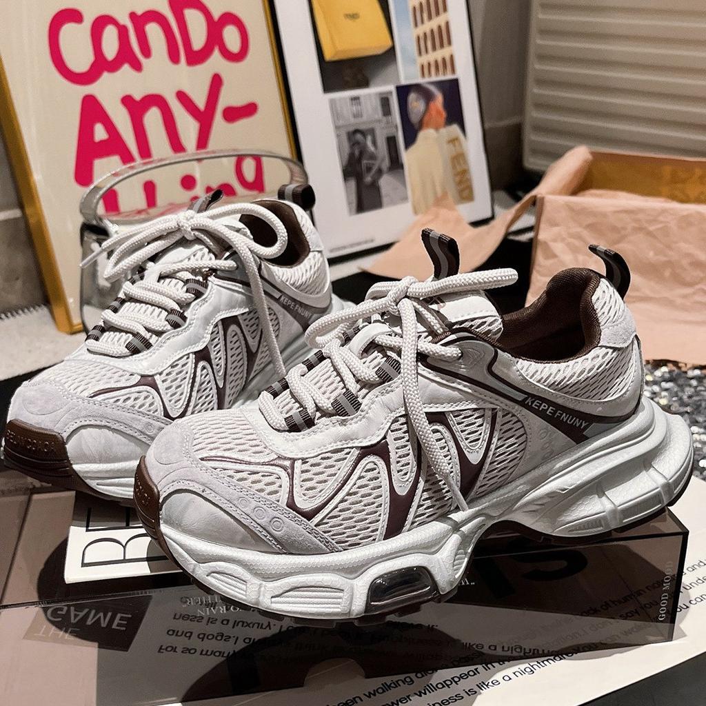 Dad Shoes Women Ins Super Hot Old Polished Thick-soled Muffin Dad Shoes Retro Sneakers Small Casual Shoes