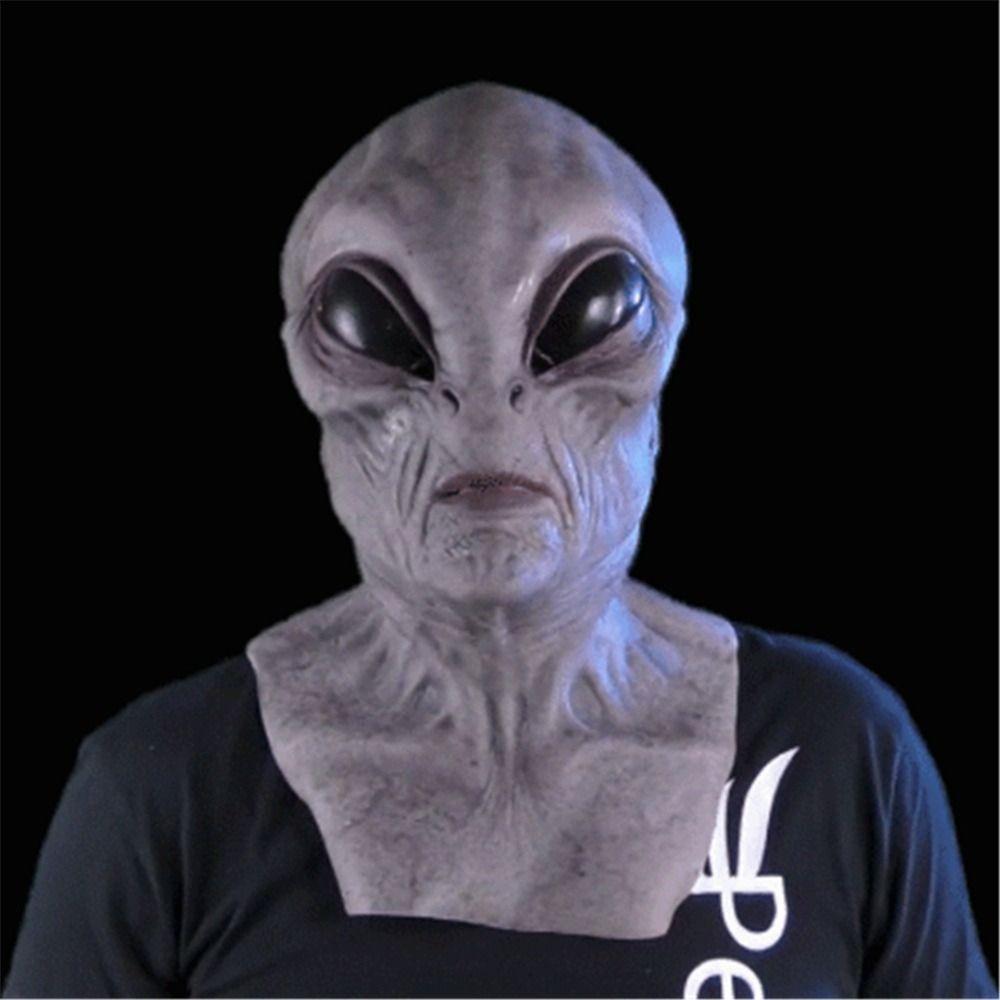 Latex Halloween Alien Mask Scary Face Cover Costume Props Horror Alien Mask Adults