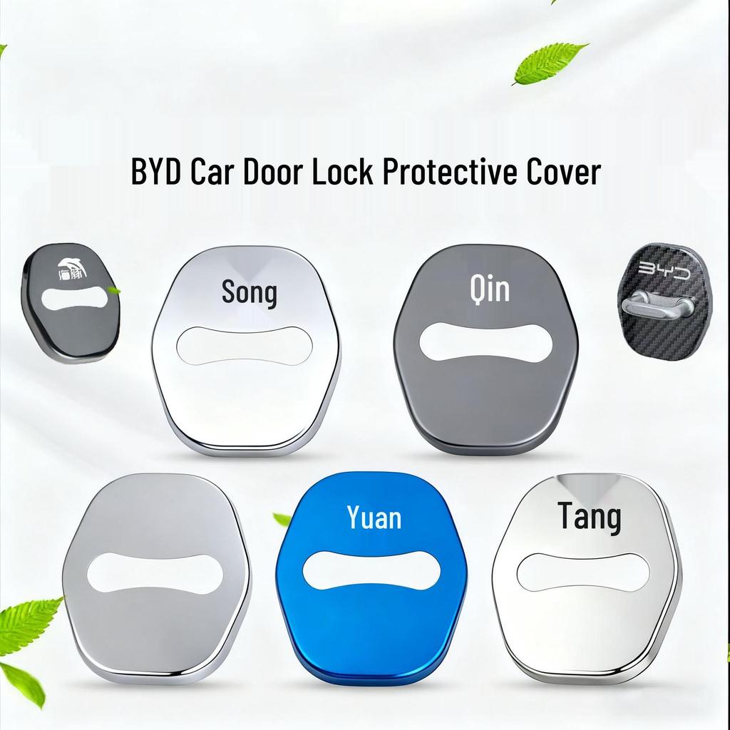 Stainless Steel Door Lock Buckle Cover for BYD Qin, Tang, Song, Yuan, Seal, Seagull Models.
