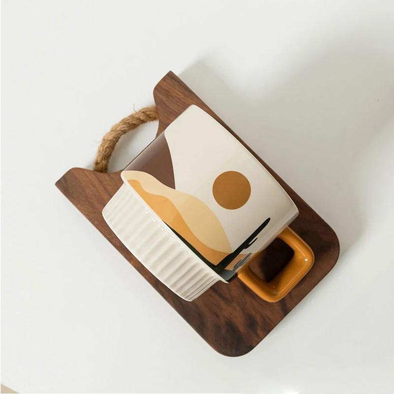 Morandi ceașcă de cafea retro ceramică mână cană de cafea ceașcă de apă ceașcă de mic dejun aspect înalt trage floare ceașcă cadou ceașcă de cafea