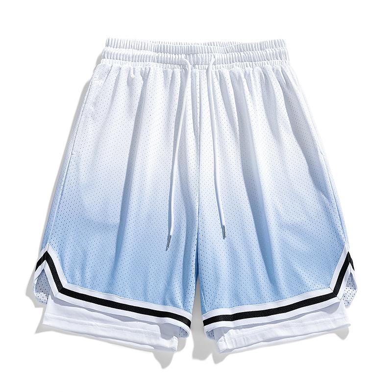 Gradient Fake Two-piece Shorts Men s Casual Shorts Sports Shorts Basketball Shorts 2XL