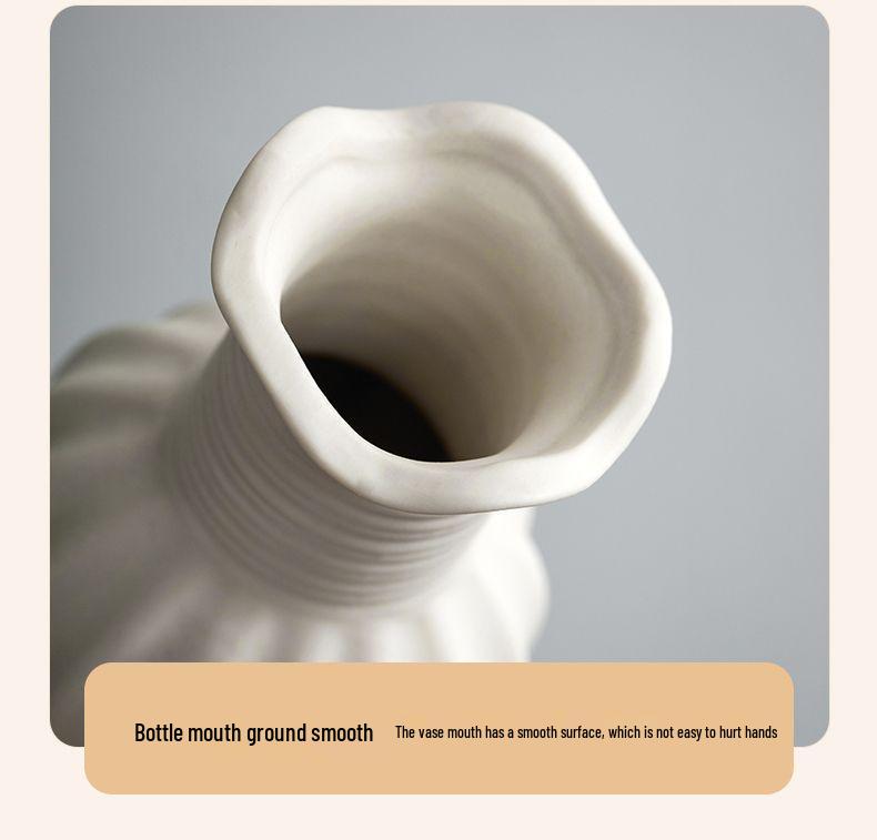 Modern Nordic White Ceramic Vase - Light Luxury Ins Style for Home Decoration and Flower Arrangement
