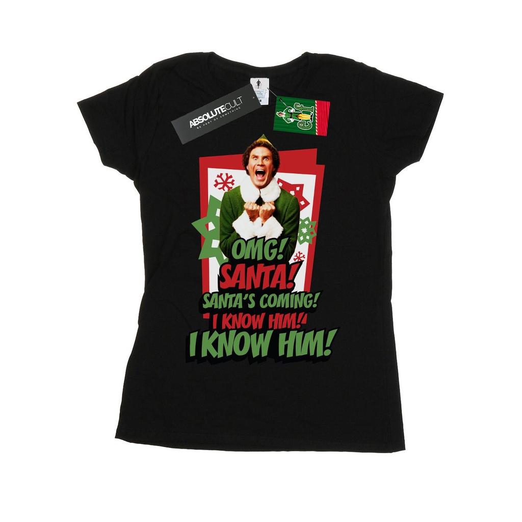 Elf Womens/Ladies OMG Santa Cotton T-Shirt