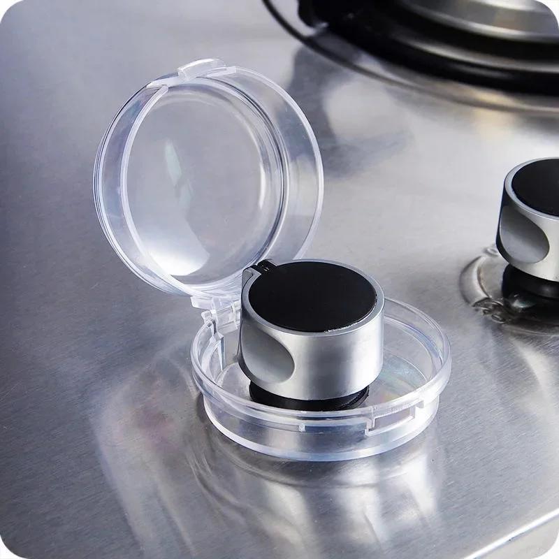 2 Pcs Switch Cover Child Proof Stove Oven Knob Covers Gas Stove Knob Cover Oven Child Safety Lock Clear/Black Stove Guard Proof