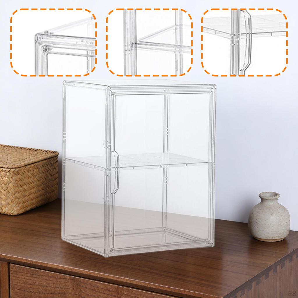 Clear Display Case Shelf Storage Cabinet Stand for Model Car, Miniature Figurines, Dolls