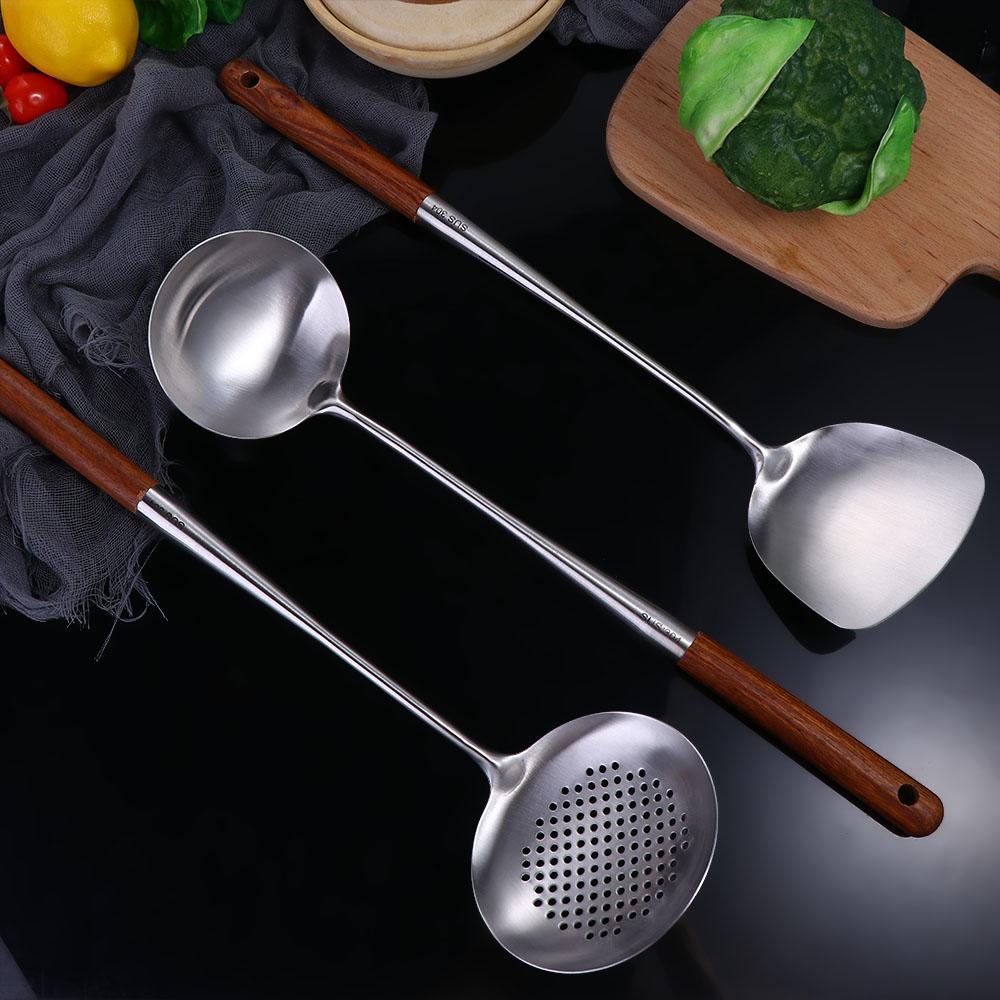 Stainless Steel Kitchenware Cooking Tools Turner Ladle Wok Cookware Skimmer Spoon
