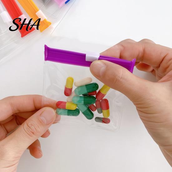 Clear Small Plastic Bags Slide Lock Bags, Thick EVA Reusable Storage with Colored Slider, Pill Pouches, for Coin Jewelry Paper Clips Candy Travel