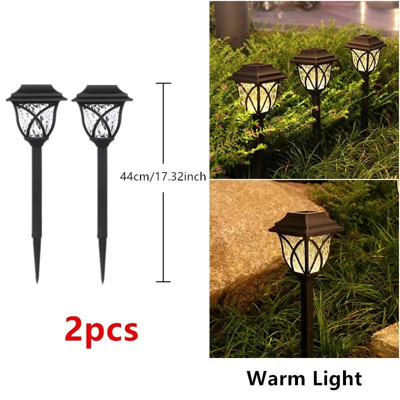 2Pcs Solar Ground Lights Garden Courtyard Corridor Decor Night Lights Festival Home Landscape Lighting Outdoor Solar Lawn Lamp