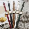 Trendy Square Leather Strap Women's Watch - Korean Style Luxury Quartz