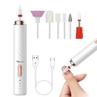 Ecomaum Cordless Nail Drill Gel Nail Removal 6-Piece Drill 1 Pcs White