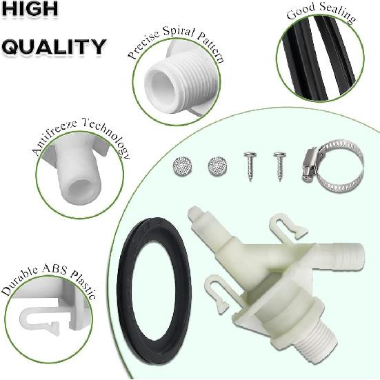Upgraded 2pcs RV Toilet Valve Kit for Dometic 300, 301, 310, 311, 320, 321, 385311641RV Toilet Flush Valve Parts with Hardware & Toilet Seal Replace