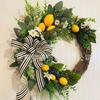 Artificial Lemon Peony Wreath Wall Hanging Decor Door Home Festival Party Decoration