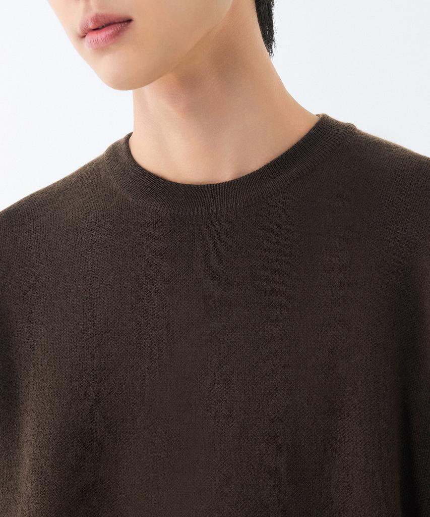 MUSINSA STANDARD Minimal Crew Neck Knit [Brown]