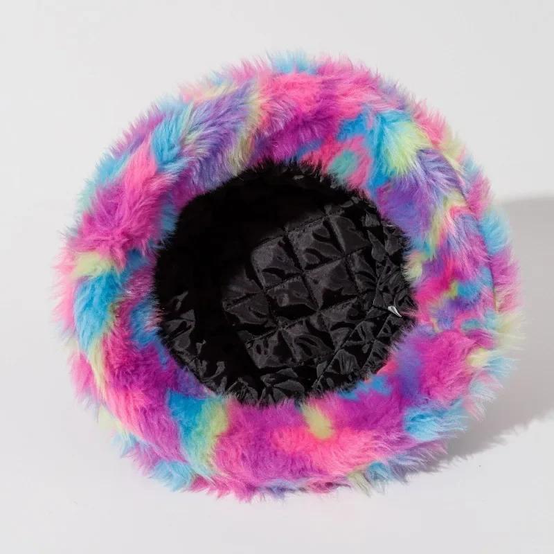 2023 New Plush Fisherman Hat New Men's and Women's Autumn/Winter Warm Hat Trendy and Fashionable Thickened Colored Bowl Hat