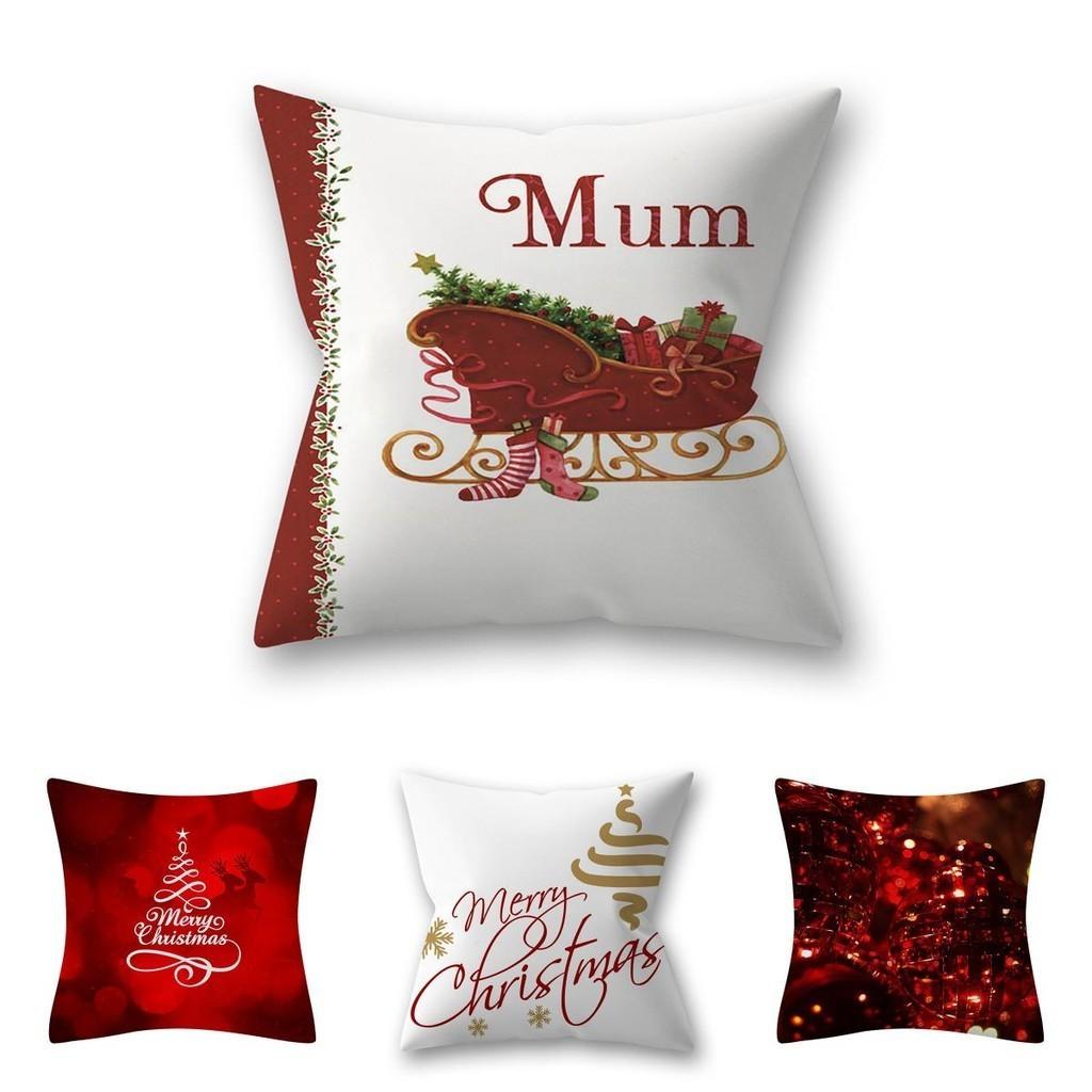 Luxuriöser weicher Polyester Pfirsichhaut Weihnachts-Kissenbezug mit Weihnachtsmann-Design