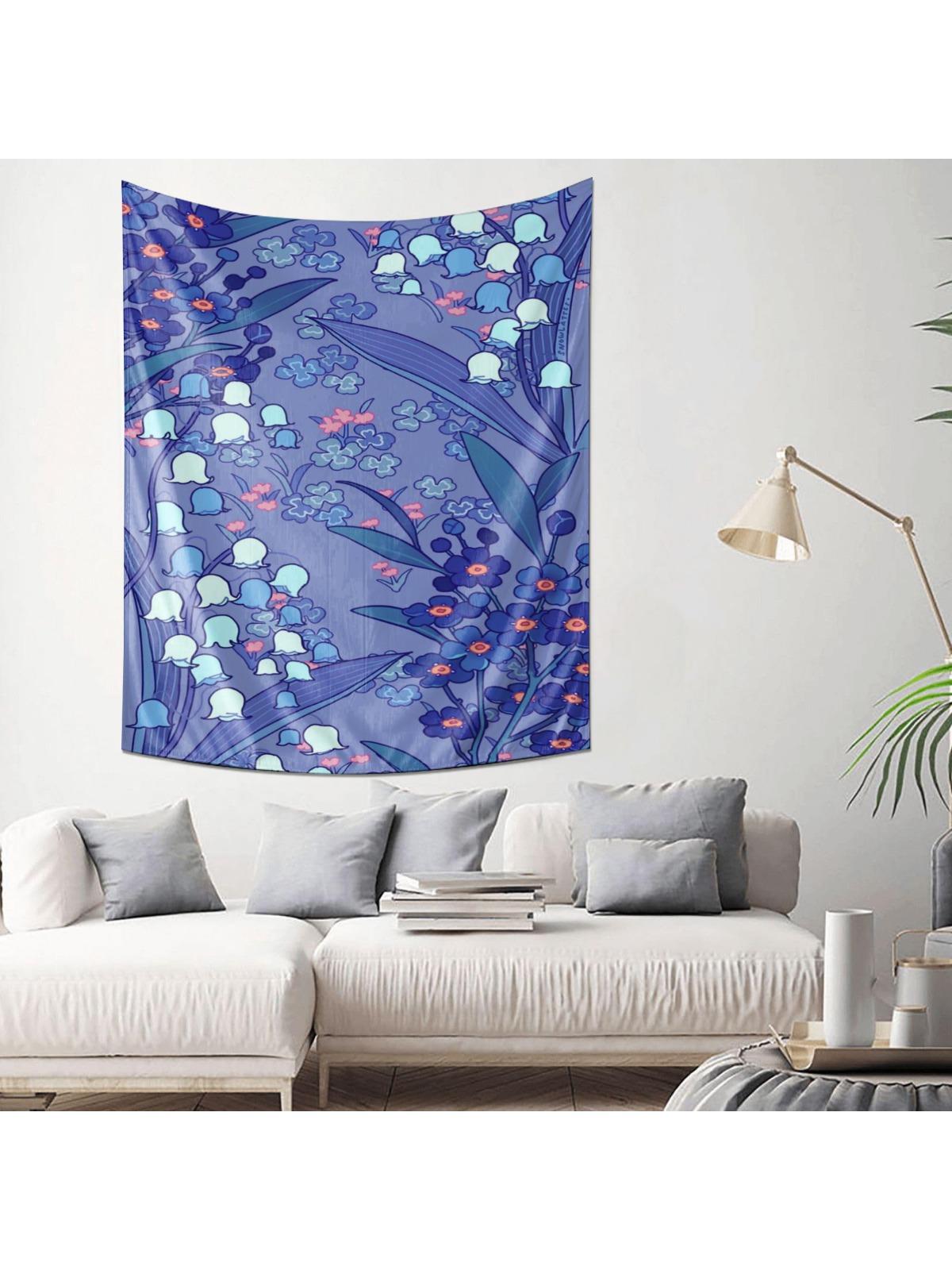 Мечтательный цветочный гобелен Декор для стены спальни гостиной Тканевое панно 74x94cm(29x37in)